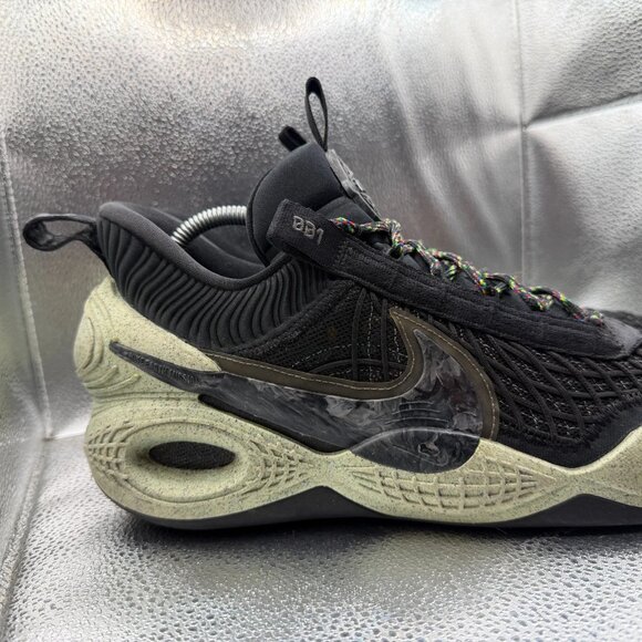 Size 11.5 Nike Cosmic Unity Black Green Glow Mens Basketball Sneakers DA6725-001 - Picture 2 of 14